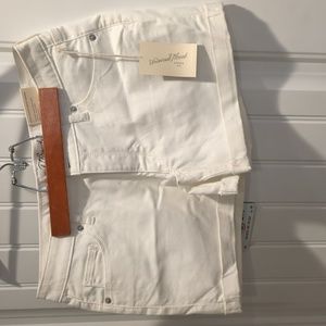 Universal threads white denim shorts
